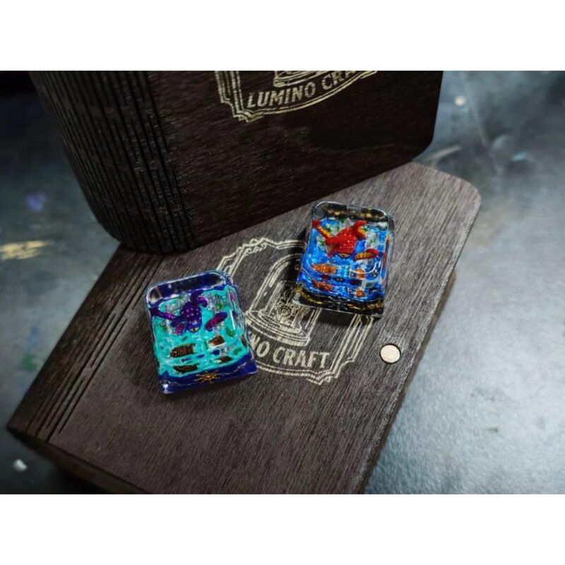 Keycap Artisan Bạch Tuộc Biển Sâu Handmade – Đỏ & Tím
